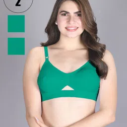 Lux Venus Teal Full Coverage Non-Wired Everyday Bra With Adjustable Strap - Pack of 2 image 1