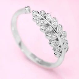 Zavya 92.5 Sterling Silver Adjustable Ring in Rhodium-Plating-image-4