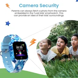 Turet Smartwatch for Kids with Camera, Games, Recorder, Sim Enabled 2-Way Calling (Blue) image 3
