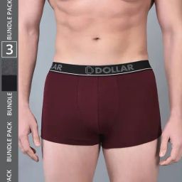 Dollar Bigboss Assorted Cotton Regular Fit Trunks - Pack Of 3-picture-14