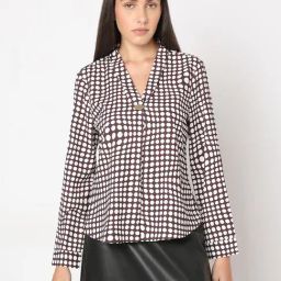 Vero Moda Brown Polyester Regular Fit Printed Tops-picture-11