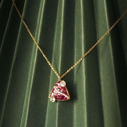 Polki Stories By Raniwala Women Crimsom Prism Pendant0.08 ctDiamond 4.47gm-image-17