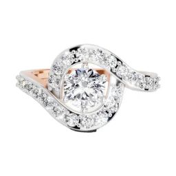 Sparkles Rose Gold Lab Grown 23 Diamond 14KT 1.29ct Round Ring For Women-image-98