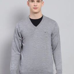 Monte Carlo Grey Regular Fit Pullover-image-65