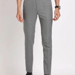 Turtle Grey Ultra Slim Fit Chequered Trousers-image-31