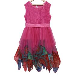 StyleStone Girls Pink Self-Design Fit and Flare Dress-image-23