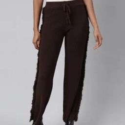 SHOWOFF Brown Straight Fit Mid Rise Trousers-image-60