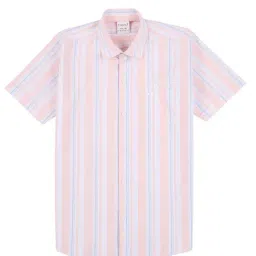 Cavio Boys Peach Cotton Striped Comfort Fit Shirt-image-14