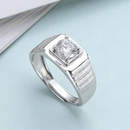 Zavya 92.5 Sterling Silver Adjustable Ring for Men in Rhodium-Plating-picture-45