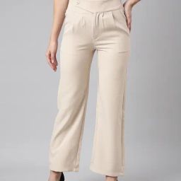 SHOWOFF Beige Regular Fit Mid Rise Trousers-image-18