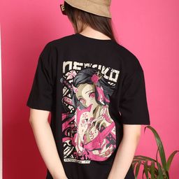Fabflee Graphic Printed Drop-Shoulder Sleeves Cotton Oversized T-Shirt-image-47