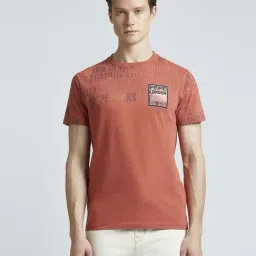 Pepe Jeans Orange Cotton Slim Fit Printed T-Shirt-picture-4