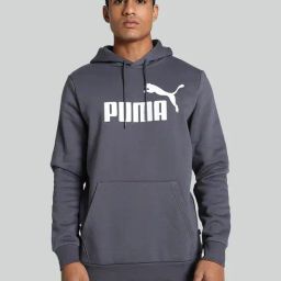 Puma Grey Skinny Fit Printed Sports Hoodie-image-42