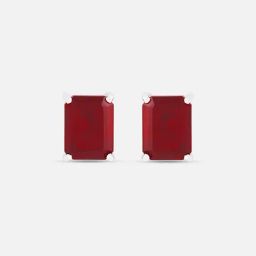 Classic Crimson Silver Stud Earrings for Women 925 Silver-image-90