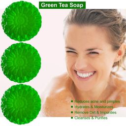 GROOVY Set Of 3 Green Tea Antibacterial Soaps - 100 g Each image 2