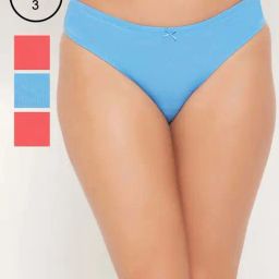 Clovia Cotton Pack of 3 Low Waist Thong with Inner Elastic-image-94