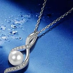 Peora Silver Plated Fancy Cubic Zirconia Pearl Studded Chain Pendant-43