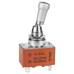NKK SWITCHES SWITCH, TOGGLE, DPST, 15A, 250VAC, S21AL-picture-3