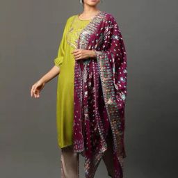 Aurelia Purple Printed Cotton Dupatta-91