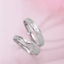 Zavya 92.5 Sterling Silver CZ Studded Adjustable Love Couple Rings for Unisex - Set of 2-image-58