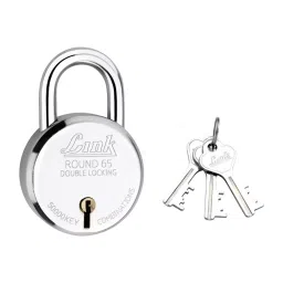 Link New Round BCP 75 mm Steel Padlock with 3 Keys-47