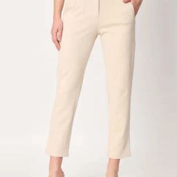 ZASTRAA Beige Solid Trousers-image-52
