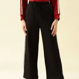 Lil Tomatoes Girls Black Flared Fit Trackpant-picture-41