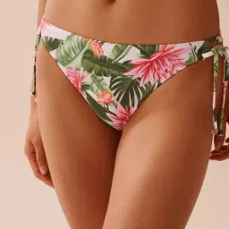 La Vie En Rose Tropical Water Lily Nylon Printed Bikini Bottom-picture-46