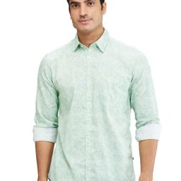 Parx Green Slim Fit Printed Shirt-picture-43