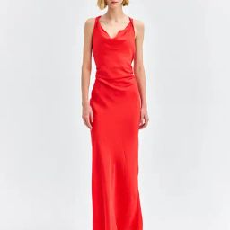 Cover Story Red Solid A-Line Dress-image-12