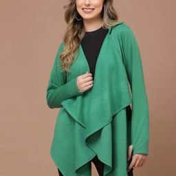 KASSUALLY Green Plain Shrug-12