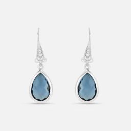 Midnight Teardrop Silver Earrings for Women 925 Silver-image-4