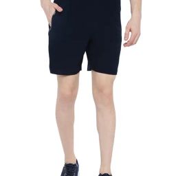 Omtex Navy Blue Regular Fit Solid Shorts-picture-11