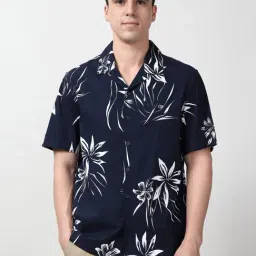 Peter England Navy Regular Fit Printed Shirt-picture-34