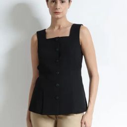 Fablestreet Black Polyester Solid Top-picture-46