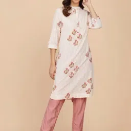 Fabindia Pink Cotton Printed Knee Length Kurta-picture-41