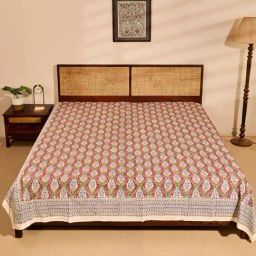 Fabindia Standalone Multicolor Cotton Printed Double Bed Cover-9