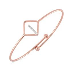 Malabar Gold and Diamonds 18k Rose Daimond Oval Bangle-image-50