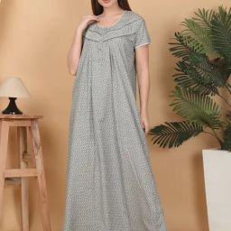 Sweet Dreams Grey Floral Printed Gown-image-46