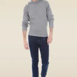 Basics Grey Full Sleeves Hooded Sweatshirt-image-16