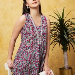 Globus Purple Cotton Printed Kurta-picture-41