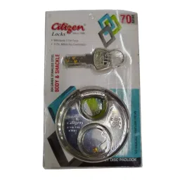 GENERIC Citizen 70 mm Stainless Steel Silver 3 Key Sets Disk Padlocks, VE#00060 (Pack 2 Piece)-41