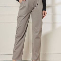 FITHUB Women High-Rise Pleated Trousers-image-20