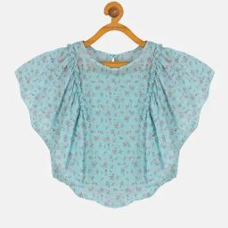 Kiddopanti Kids Blue Floral Print Top-image-32