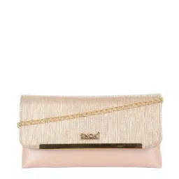 Enoki by Baggit Ziggi N Pink Textured Envelope Clutch-image-47