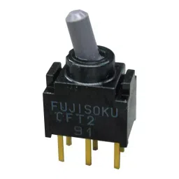 NIDEC COMPONENTS TOGGLE SW, 0.4VA, SPDT, TH, CFT2-1DC-AW-5