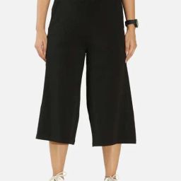 BlissClub Black Cotton Culottes-image-40
