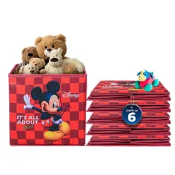 Kuber Industries Maroon & Black 6 Pcs Disney Mickey Star Multi-Utility Organisers-43