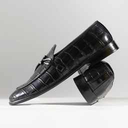 MONKSTORY Eclecta Croco Side Hook Slip Ons - Black-image-41