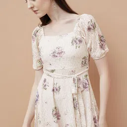 CODE by Lifestyle Women Floral Print Fit & Flare Short Sleeves Mini Dress-image-50